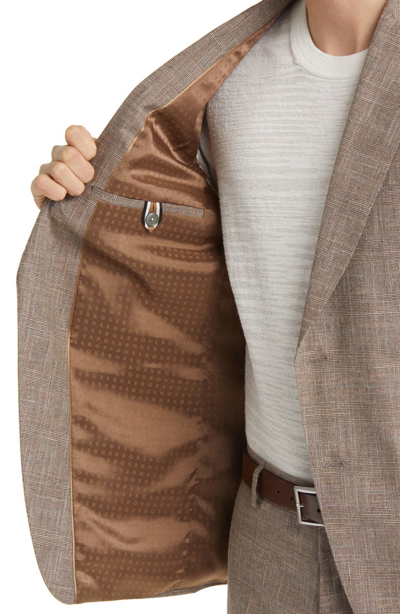 BOSS Plaid Cotton & Wool Blend Suit, Alternate, color, 