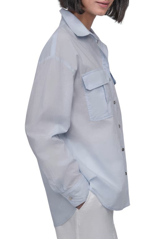 Dkny Cotton Voile Button-up Shirt In Blue
