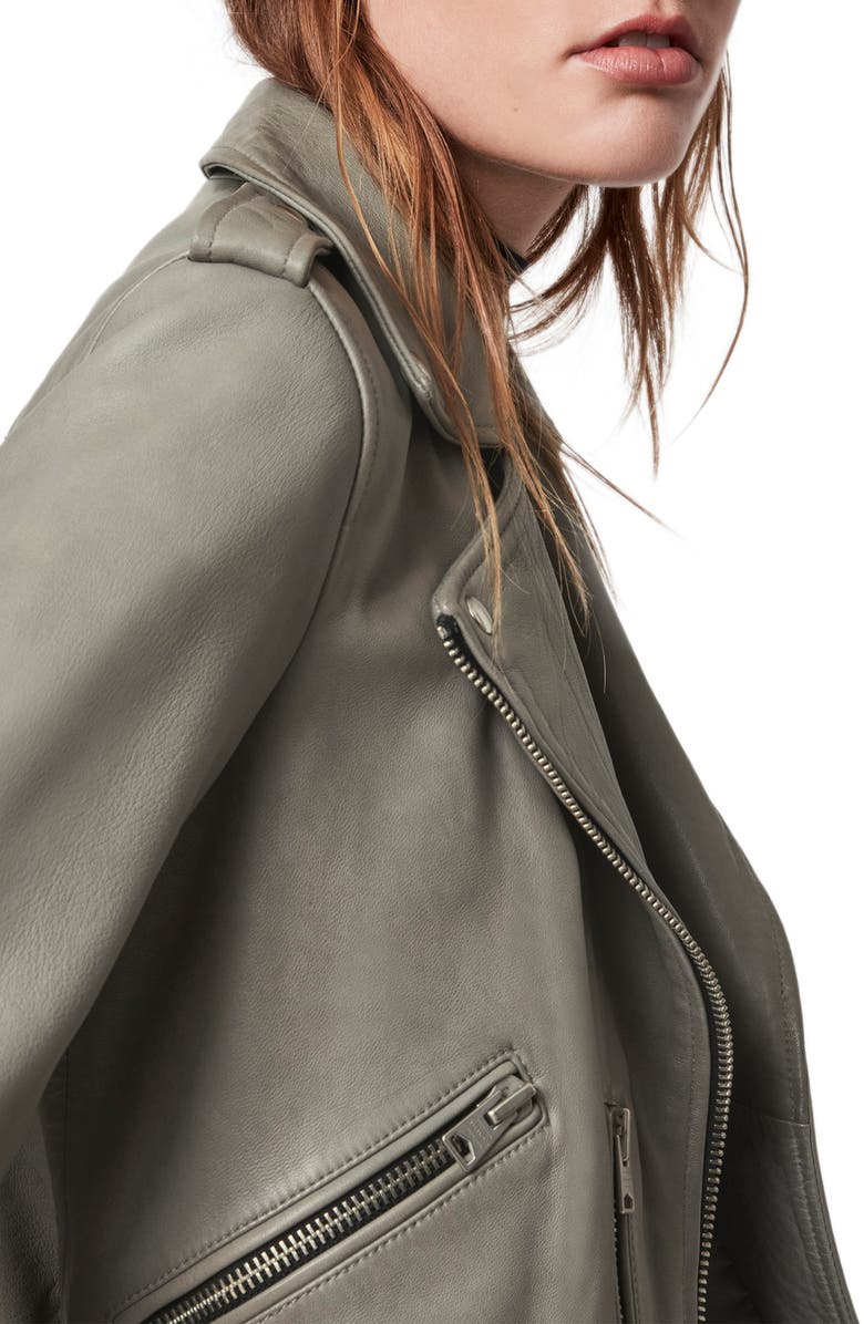 AllSaints Balfern Leather Biker Jacket, Alternate, color, 