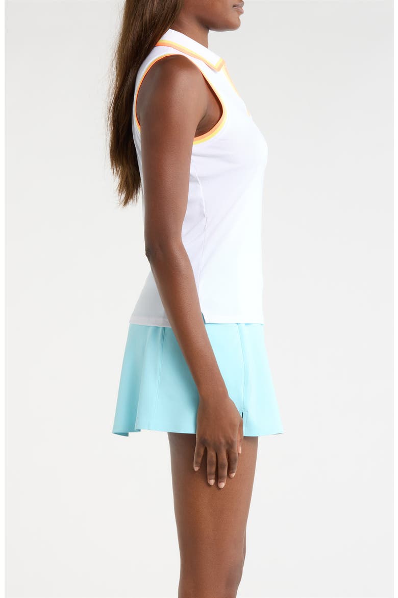 Johnny Collar Tech Sleeveless Polo, Alternate, color, SNOW / CENOTE