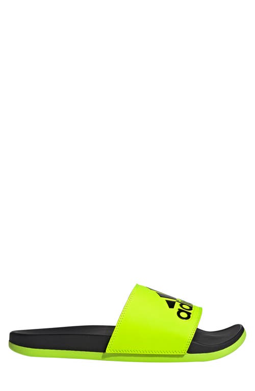 Adidas Originals Adidas Adilette Comfort Slide Sandal In Lucid Lemon/black/black