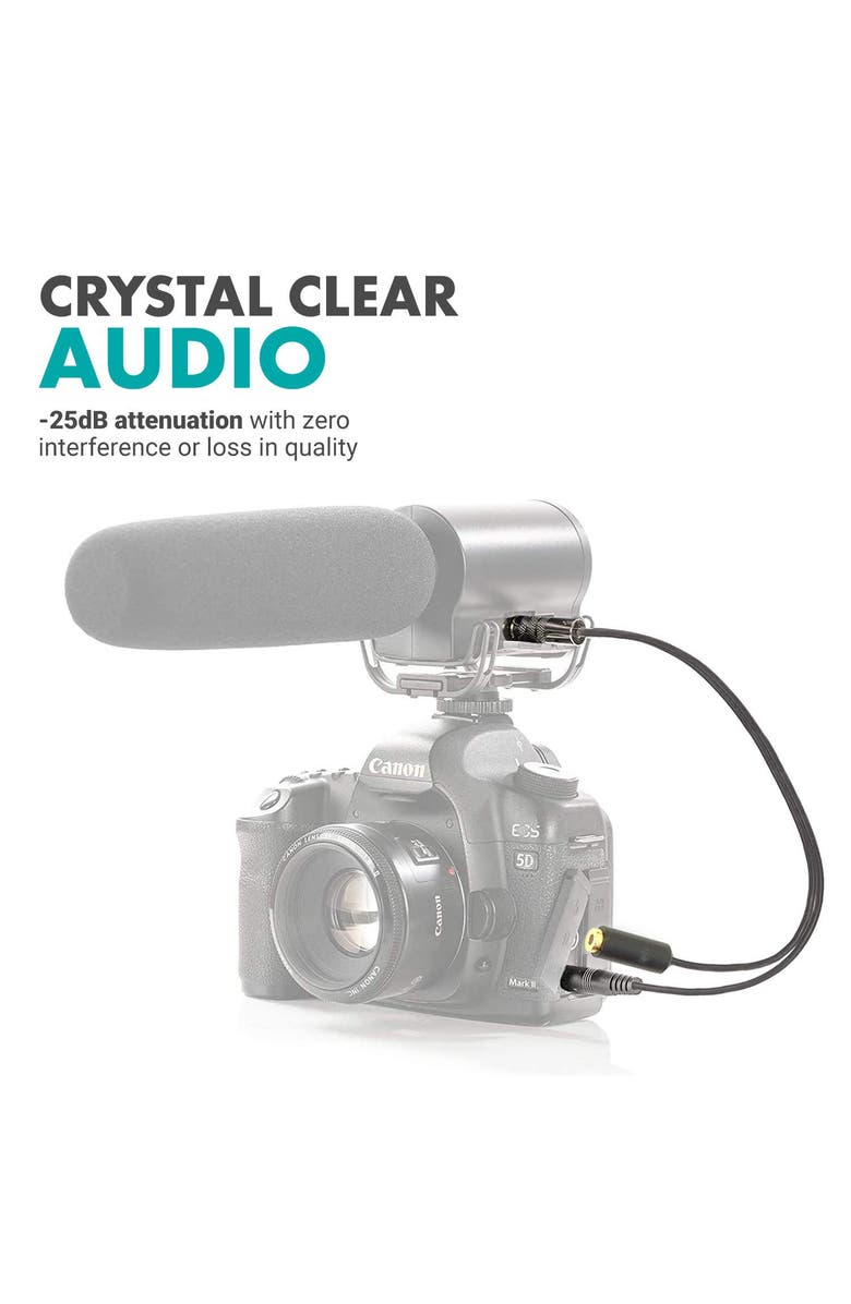 MOVO MV-RC300 Line to Microphone Attenuator Cable for DSLRs, Alternate, color, Black