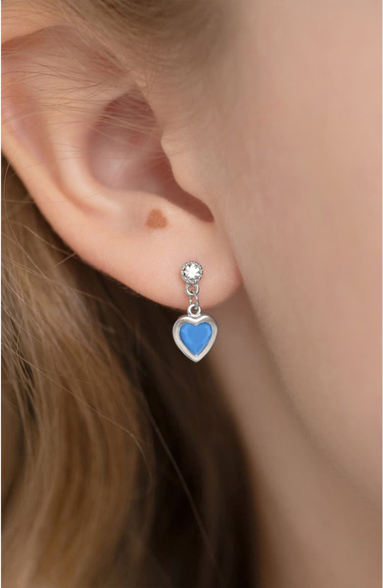 In Season Jewelry Turquoise Heart Dangle Girl Earrings, Alternate, color, Aqua Blue