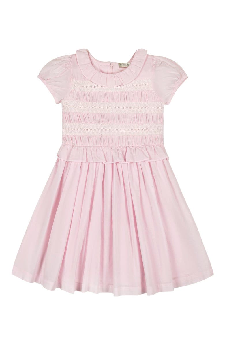 Hope & Henry Girls' Organic Puff Sleeve Smocked Party Dress, Kids, Alternate, color,