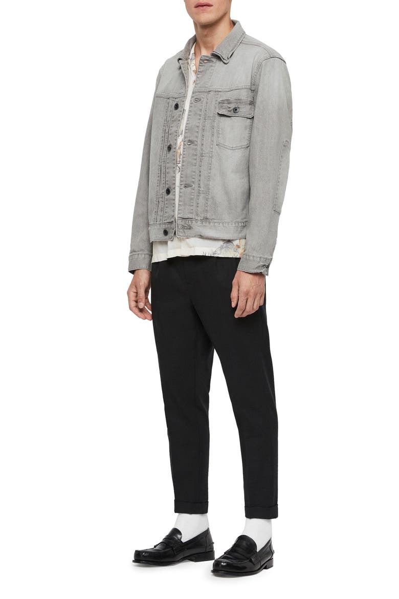 Gasidro Patched Denim Jacket, Alternate, color, GREY