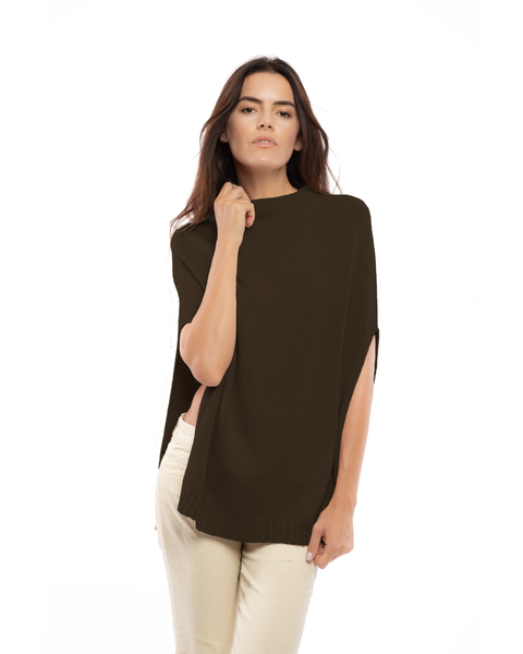 Pure Cashmere Crew Neck Poncho