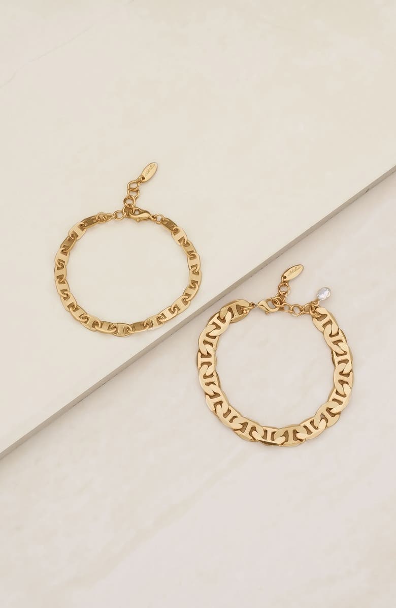 Ettika 2-Pack Chain Bracelet, Alternate, color, Gold