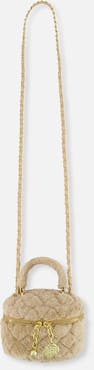 Deux par Deux Quilted Faux Fur Chain Strap Zipper Small Bag
