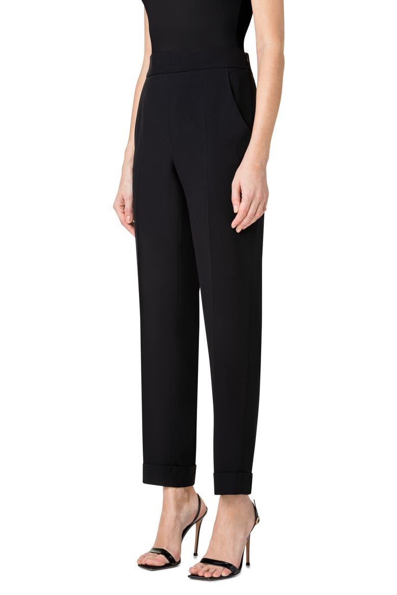 Chris Crepe Ankle Pants, Alternate, color, BLACK