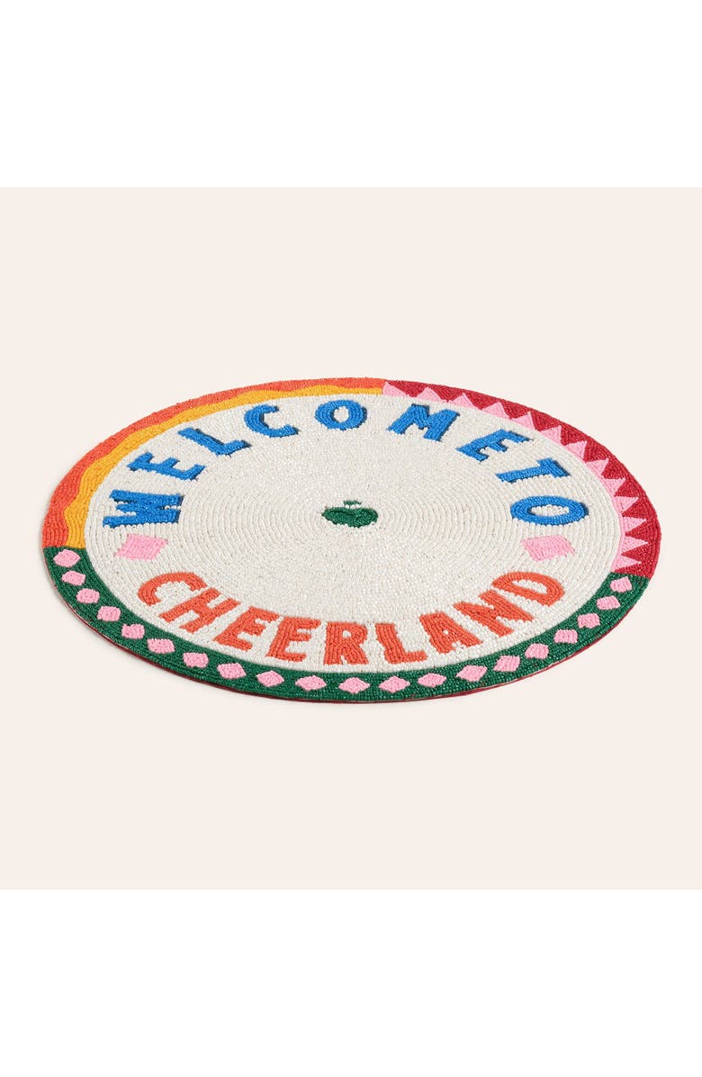Zsa Zsa Zsu Dadri Beadded Placemat Cheerland 14 In, Alternate, color, White