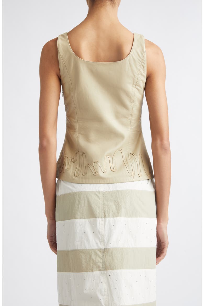 Fil Leather Top, Alternate, color, ECRU