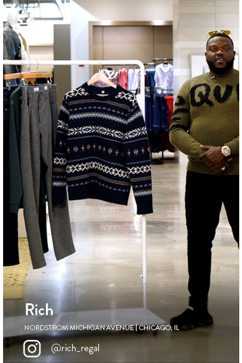 Fair Isle Crewneck Wool Blend Sweater video