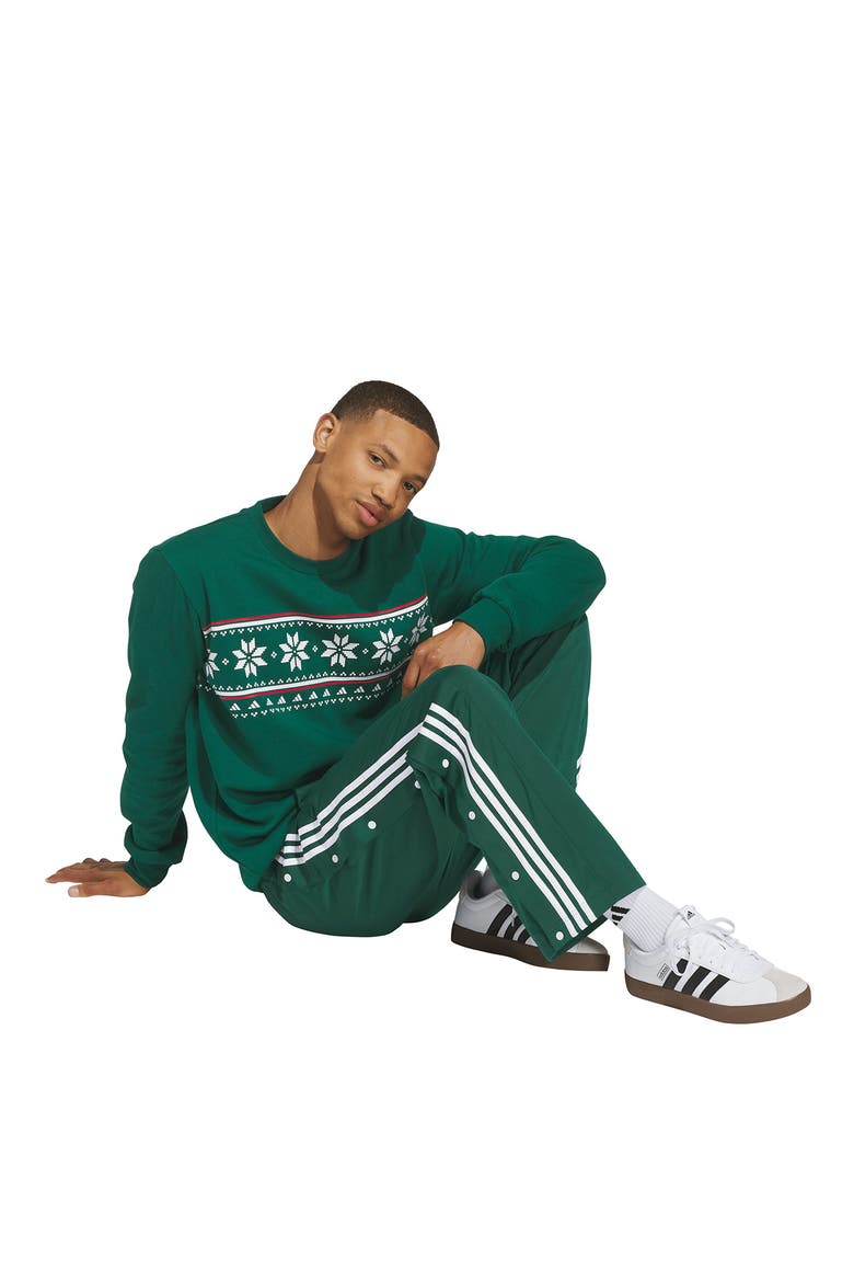 Holiday Graphic Sweatshirt, Alternate, color, COLLEGIATE GREEN