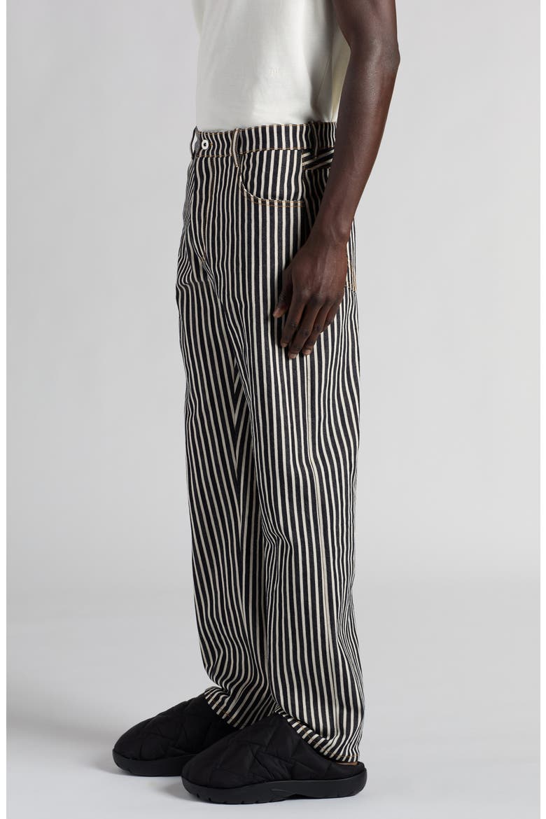 Engineer Stripe Straight Leg Cotton Drill Pants, Alternate, color, NAVY/ ECRU