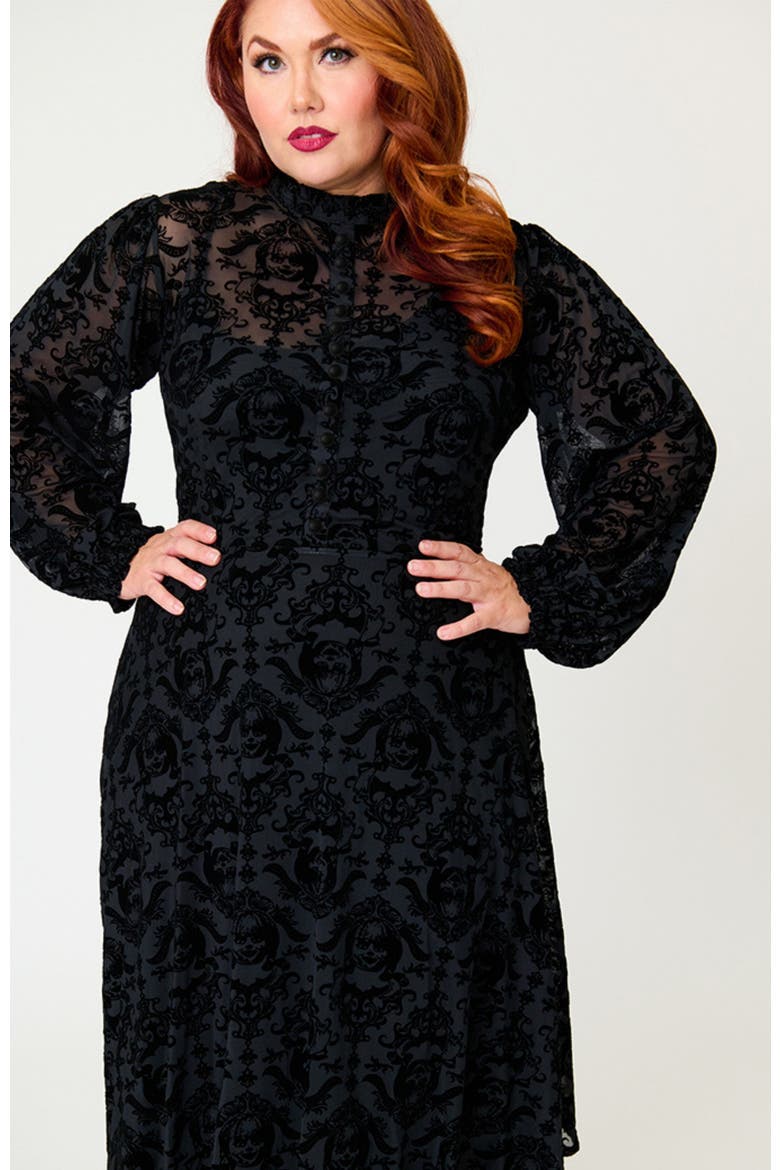 Plus Size 1970s Leota Swing Dress, Alternate, color, Black Solid