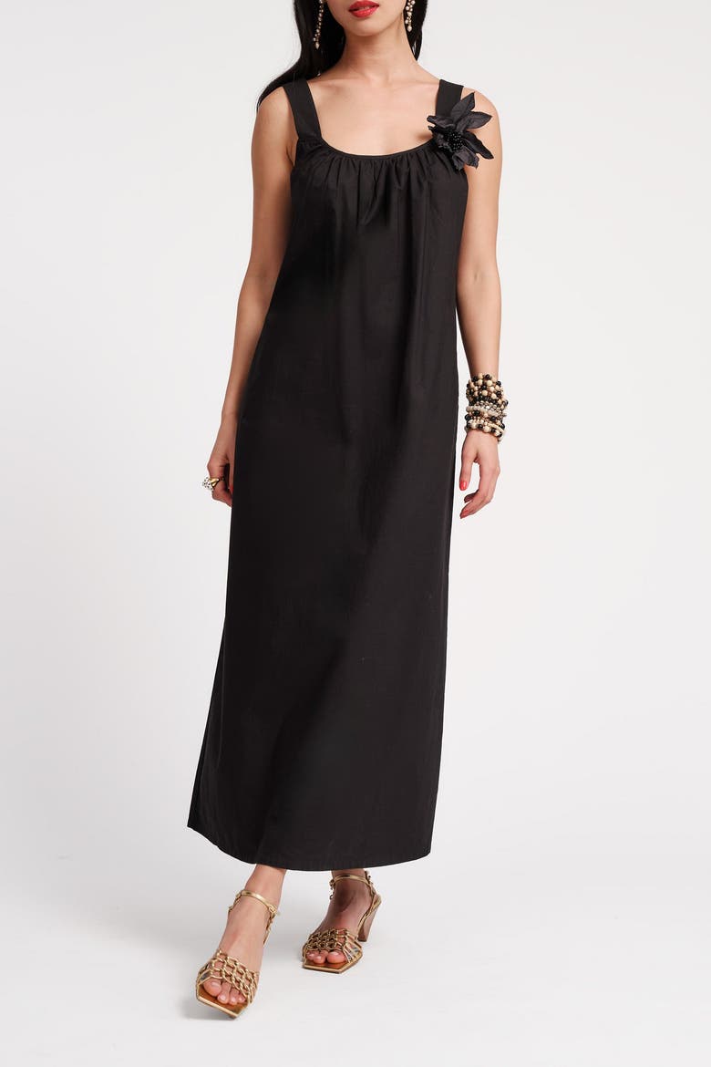 Lynda Maxi Dress Solid, Main, color, Black