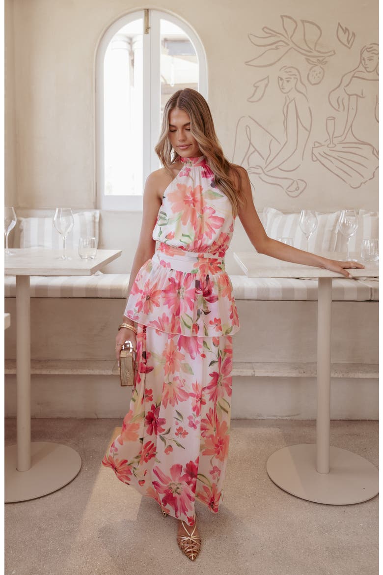 Martha Floral Tiered Maxi Dress, Alternate, color, ORANGE FLORAL
