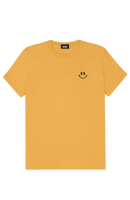 Dalix Smile Face Tee In Mustard