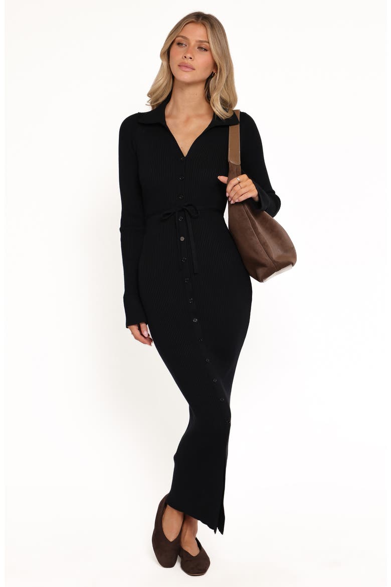 Kadi Maxi Sweater Dress, Alternate, color, BLACK