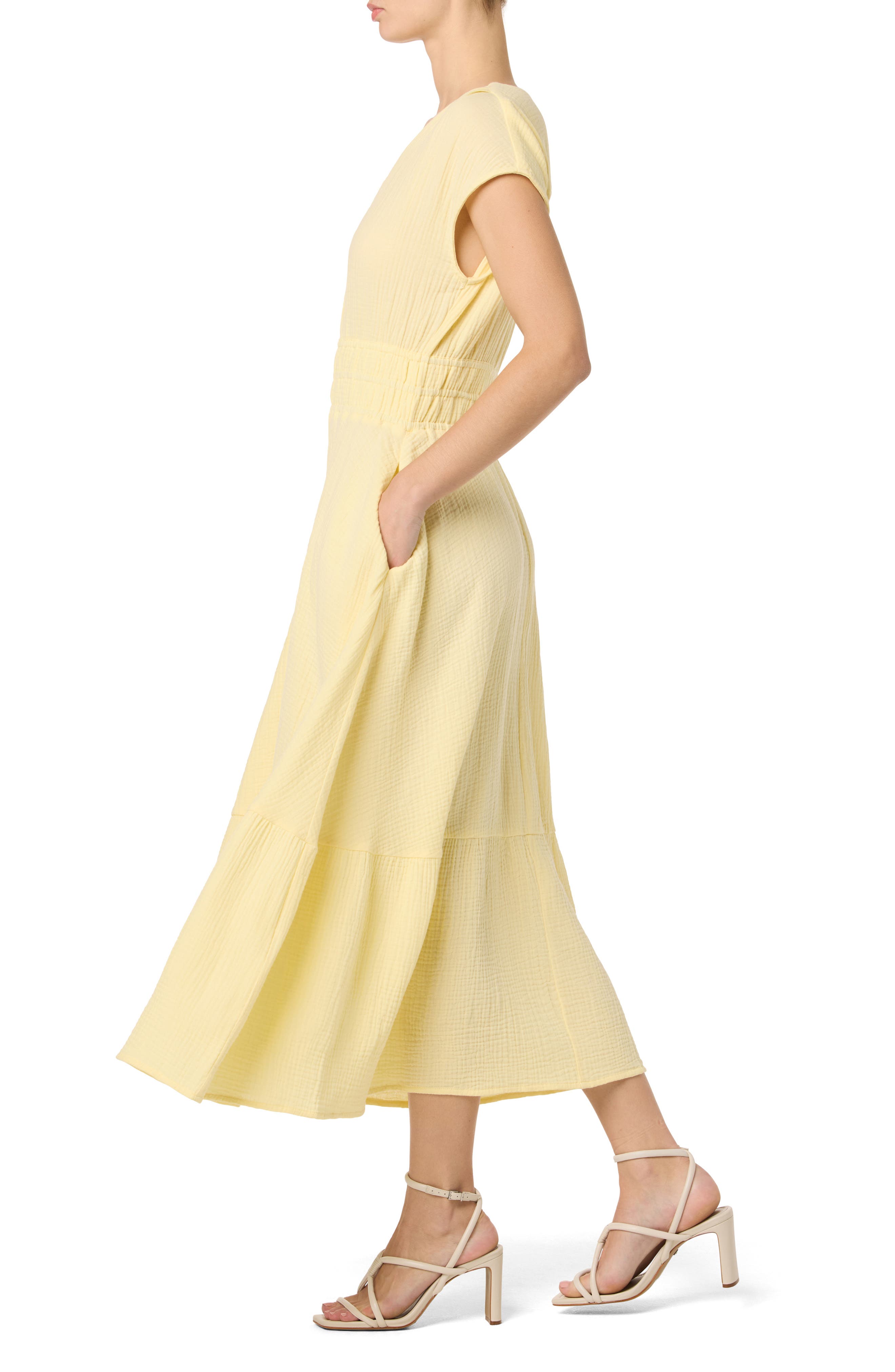 emerald green mob dress Mother Of Bride Flowy Ruffle Sleeves V-Neck Ruched no-returns:2024-08-08_2028-02-16 Fall black-tie wedding guest Color:Light Pink Floral