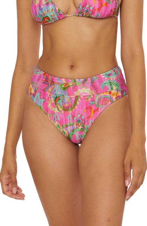 Becca Polynesia High Waist Bikini Bottoms In Pink Multi