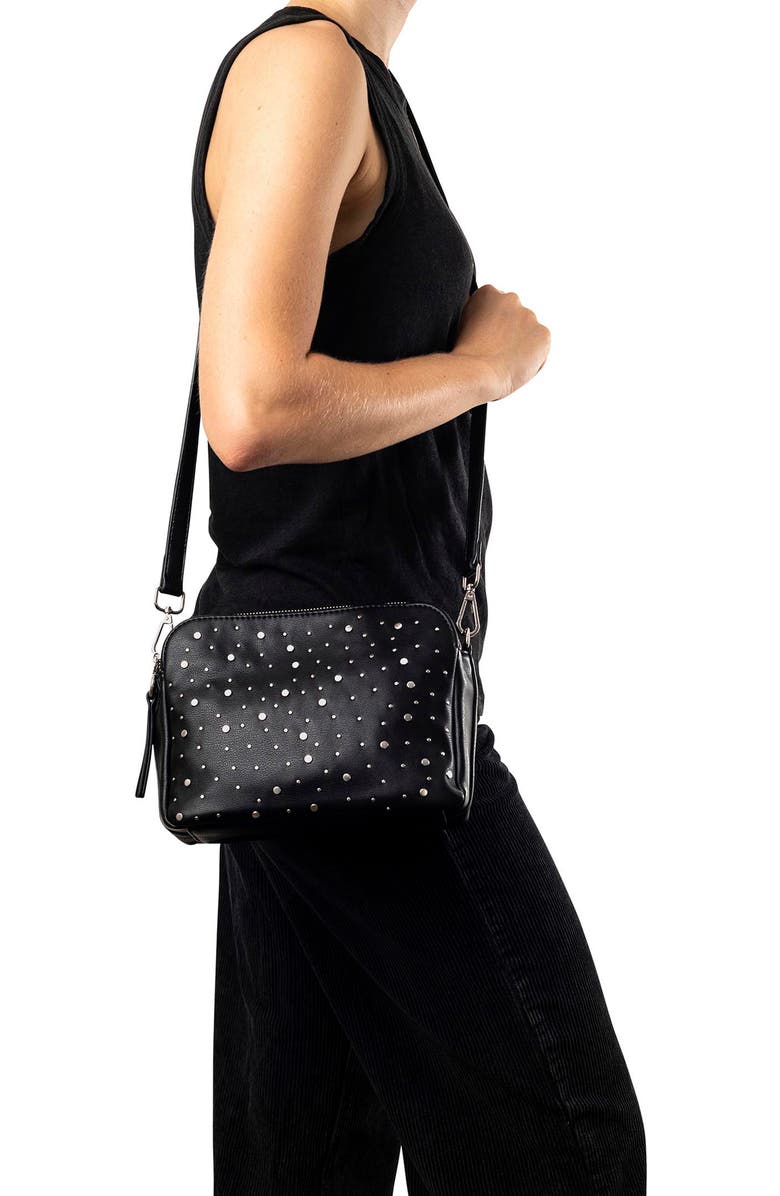 Urban Originals Galaxy Faux Leather Crossbody Bag, Alternate, color, Black