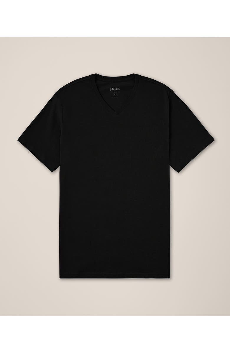 Pact Organic Cotton Men's Softspun Essential V-Neck Tee, Alternate, color, Black