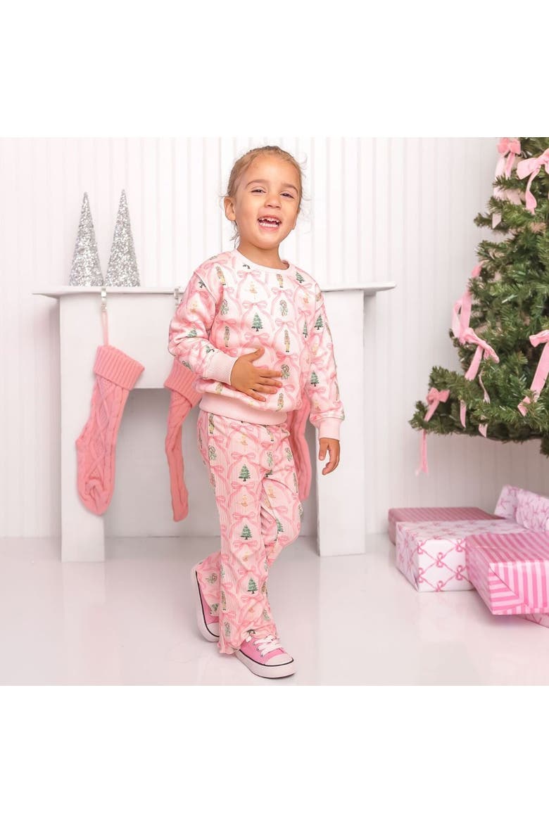 Nutcracker Trellis Christmas Sweatshirt, Alternate, color, Ballet Pink