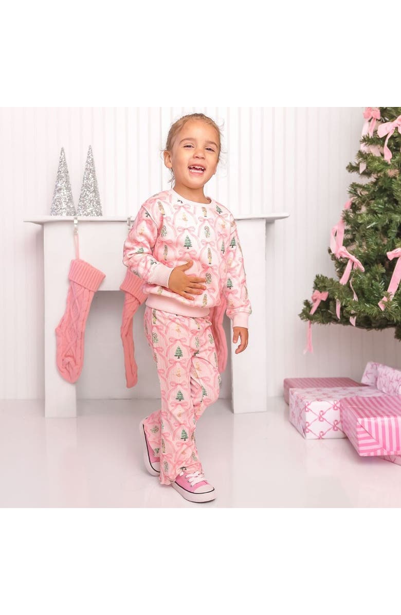 Sweet Wink Nutcracker Trellis Christmas Sweatshirt, Alternate, color, Ballet Pink