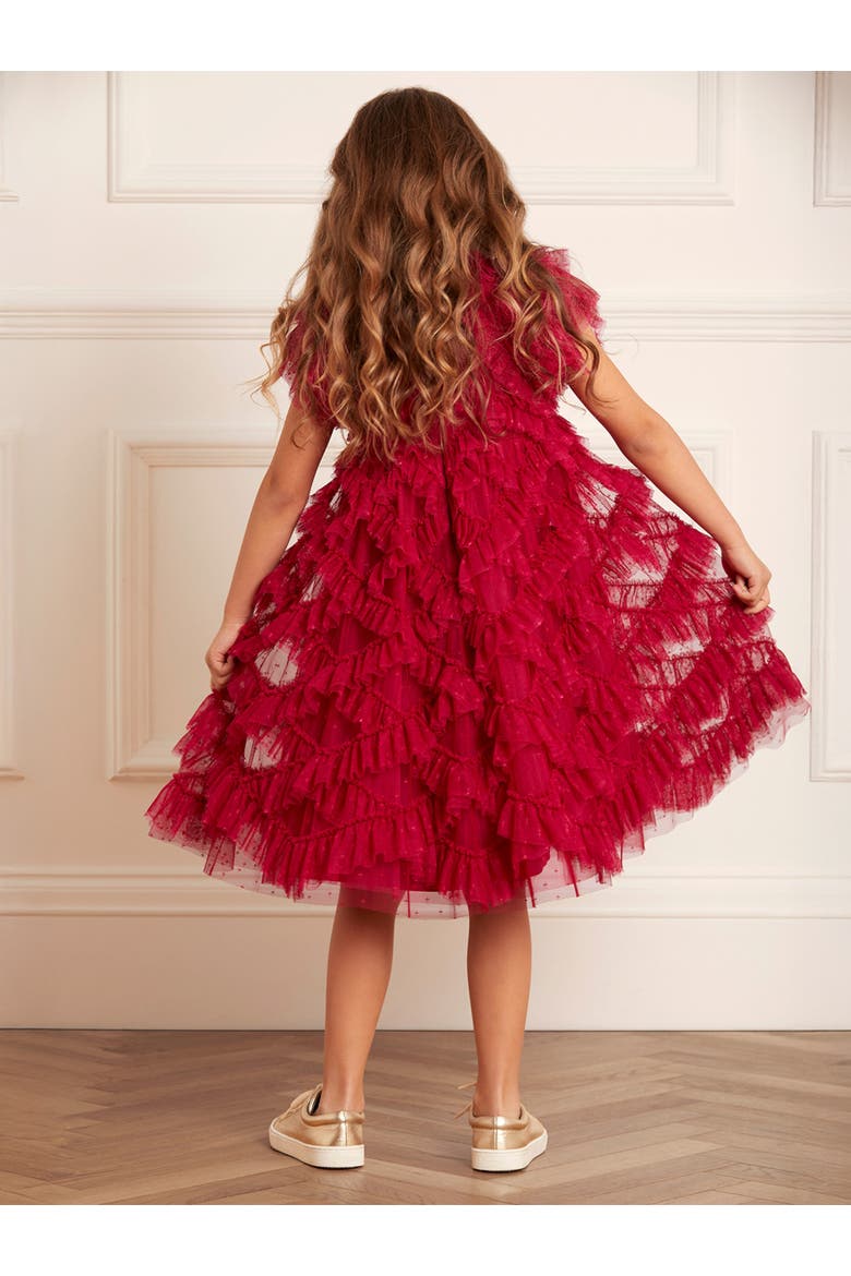 Genevieve Kids Dress, Alternate, color, Deep Red/Fuchsia