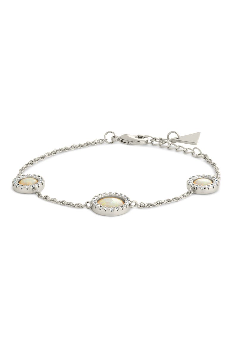 Oasis Opal & Cubic Zirconia Station Bracelet, Alternate, color, SILVER