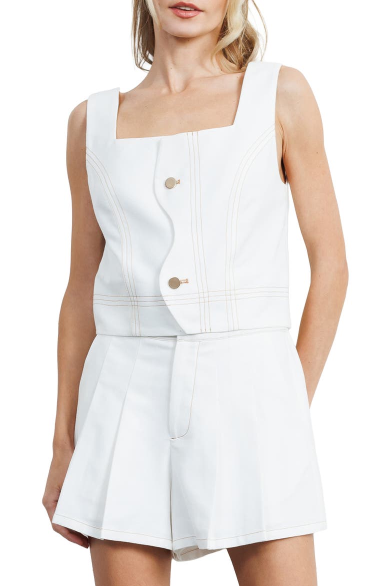 Yesika Cotton Blend Top, Main, color, WHITE