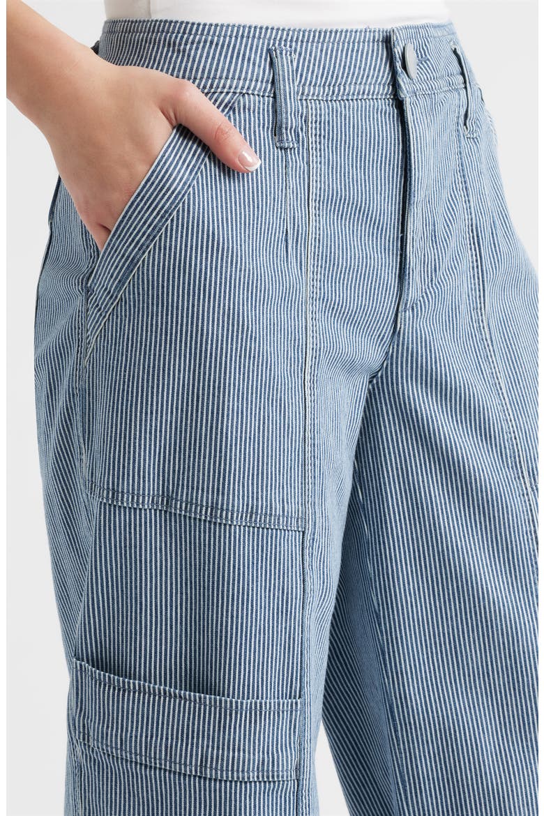 Skyrise Cotton Crop Wide Leg Utility Pants, Alternate, color, BLUE