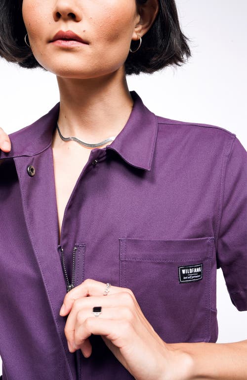 Wildfang Essential High Waisted Coverall In Purple