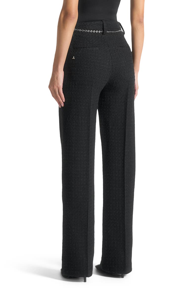 Manière De Voir Nathalie Tweed Trousers with Belt, Alternate, color, Black