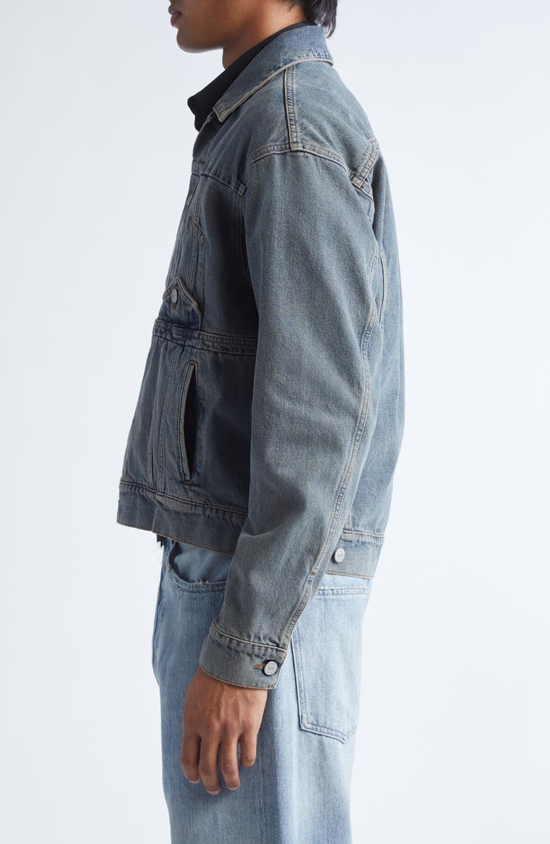 MM6 Maison Margiela Denim Trucker Jacket, Alternate, color, Light Grey