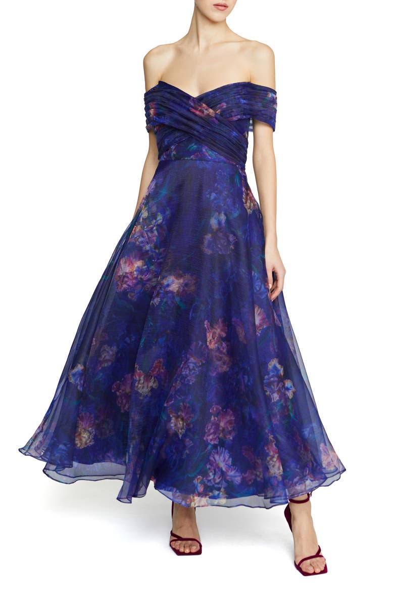 Theia Desiree Off the Shoulder Cocktail Dress, Main, color,