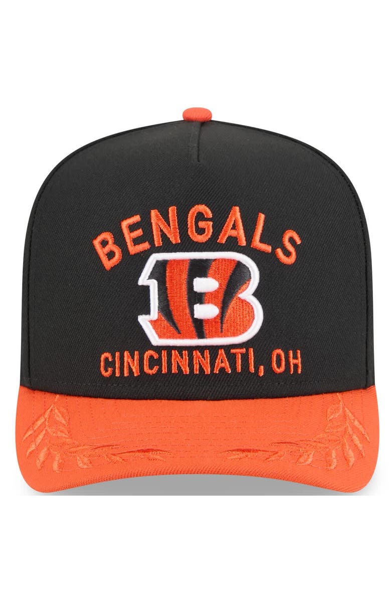 New Era Men's New Era  Black/Orange Cincinnati Bengals 2025 NFL Draft A-Frame 9FIFTY Snapback Hat, Alternate, color, 