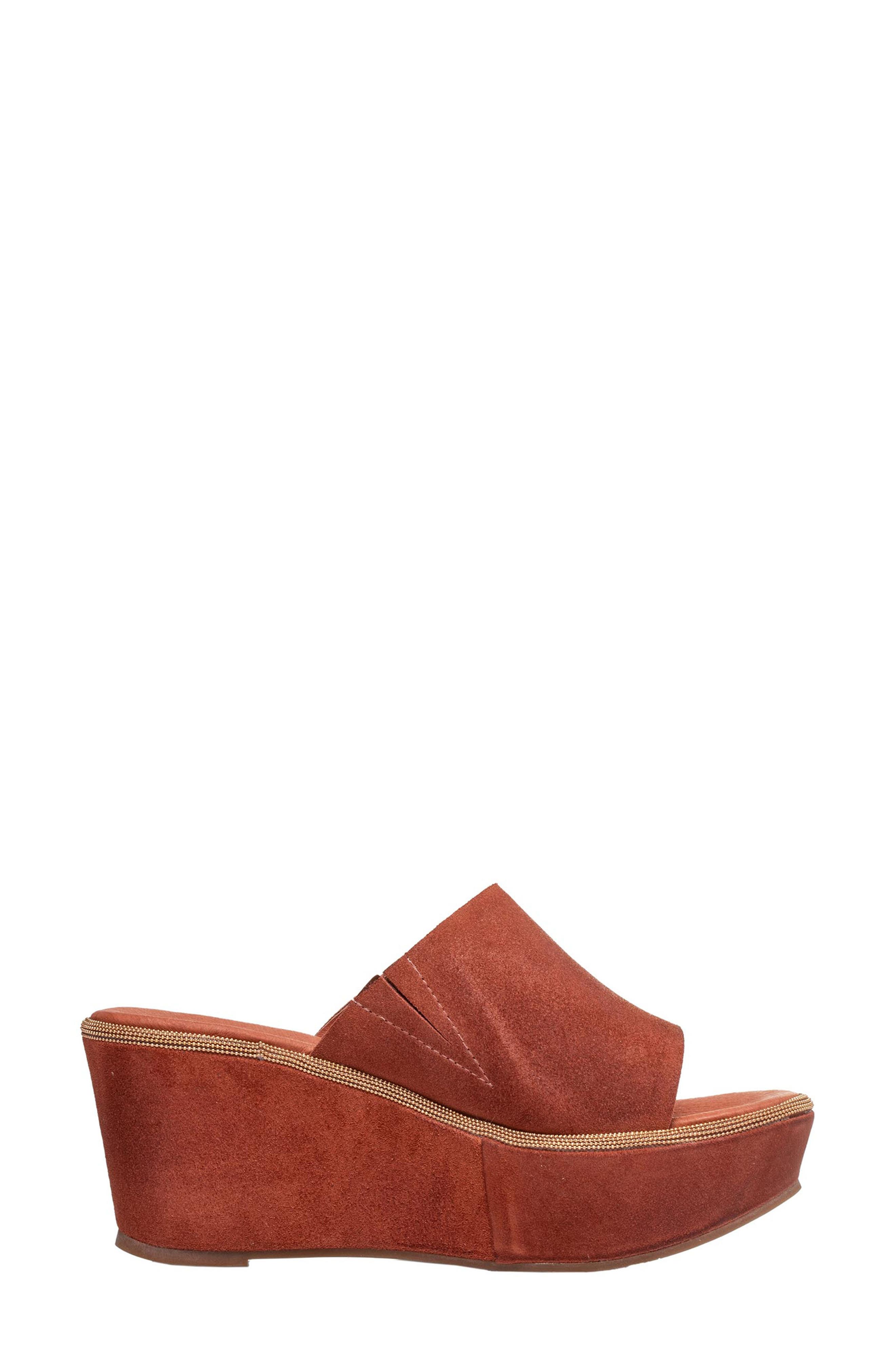 Kinsley Platform Slide Sandal, Alternate, color, TOBACCO