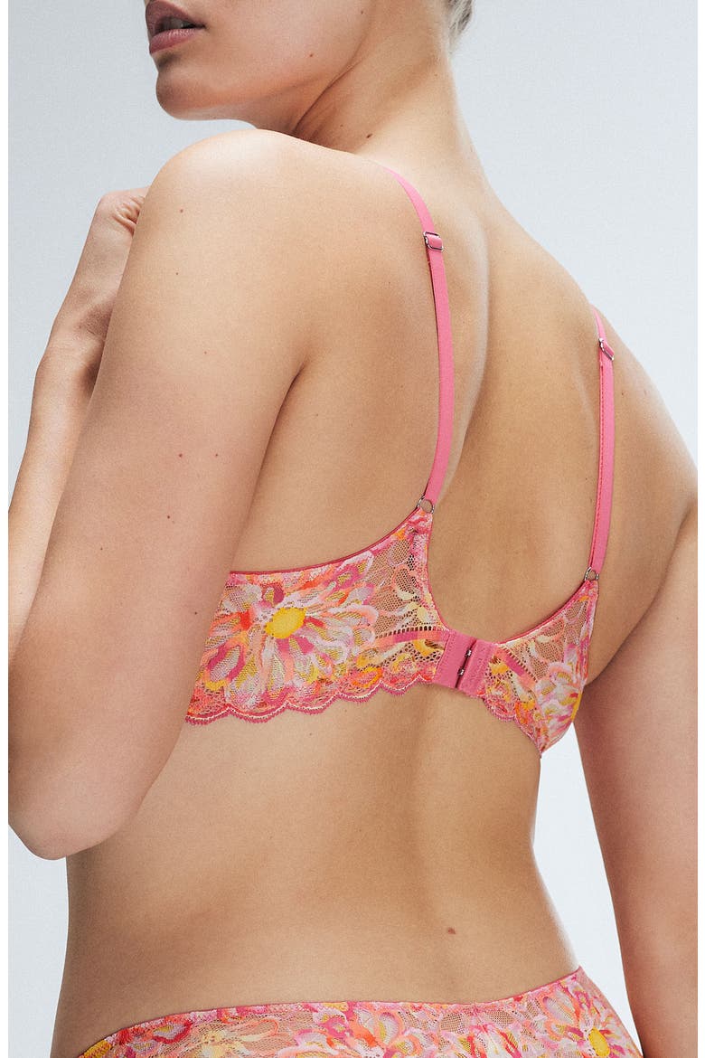 Sunray Lace Plunge Bra, Alternate, color, ACACIA PINK