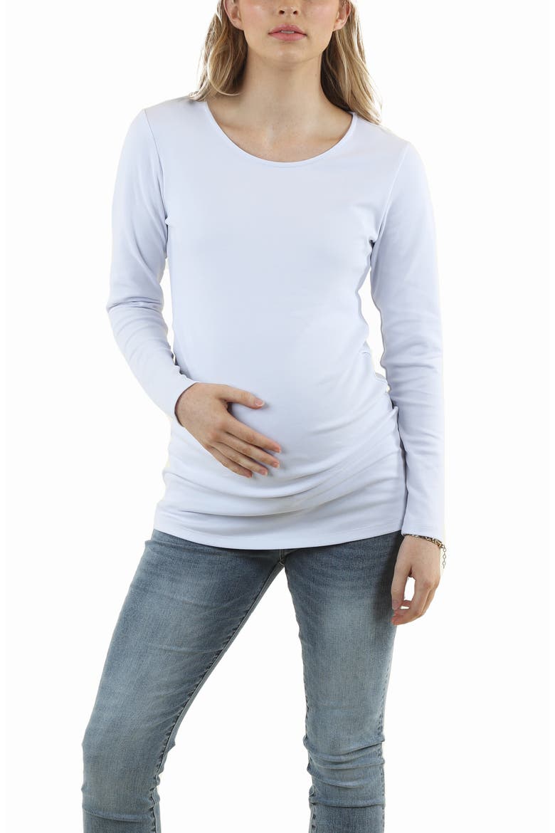 2-Pack Long Sleeve Maternity T-Shirts, Main, color, BLACK/ WHITE