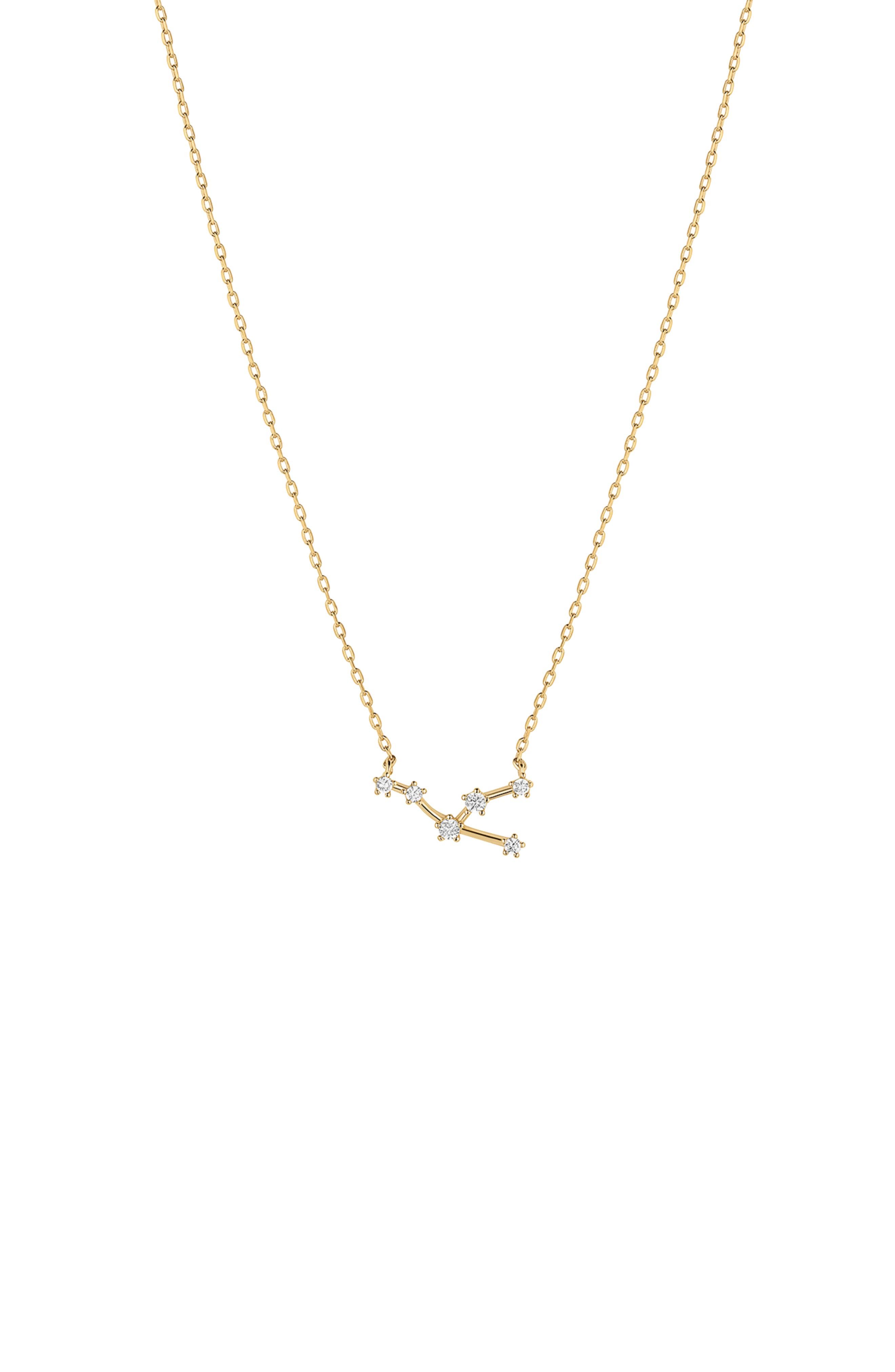 Bearfruit Jewelry 14k Gold Constellation Zodiac Necklace, 12 Zodiac Constellation Holiday Gift Idea