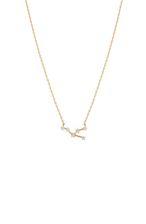 14k Gold Constellation Zodiac Necklace, 12 Zodiac Constellation Gift Idea