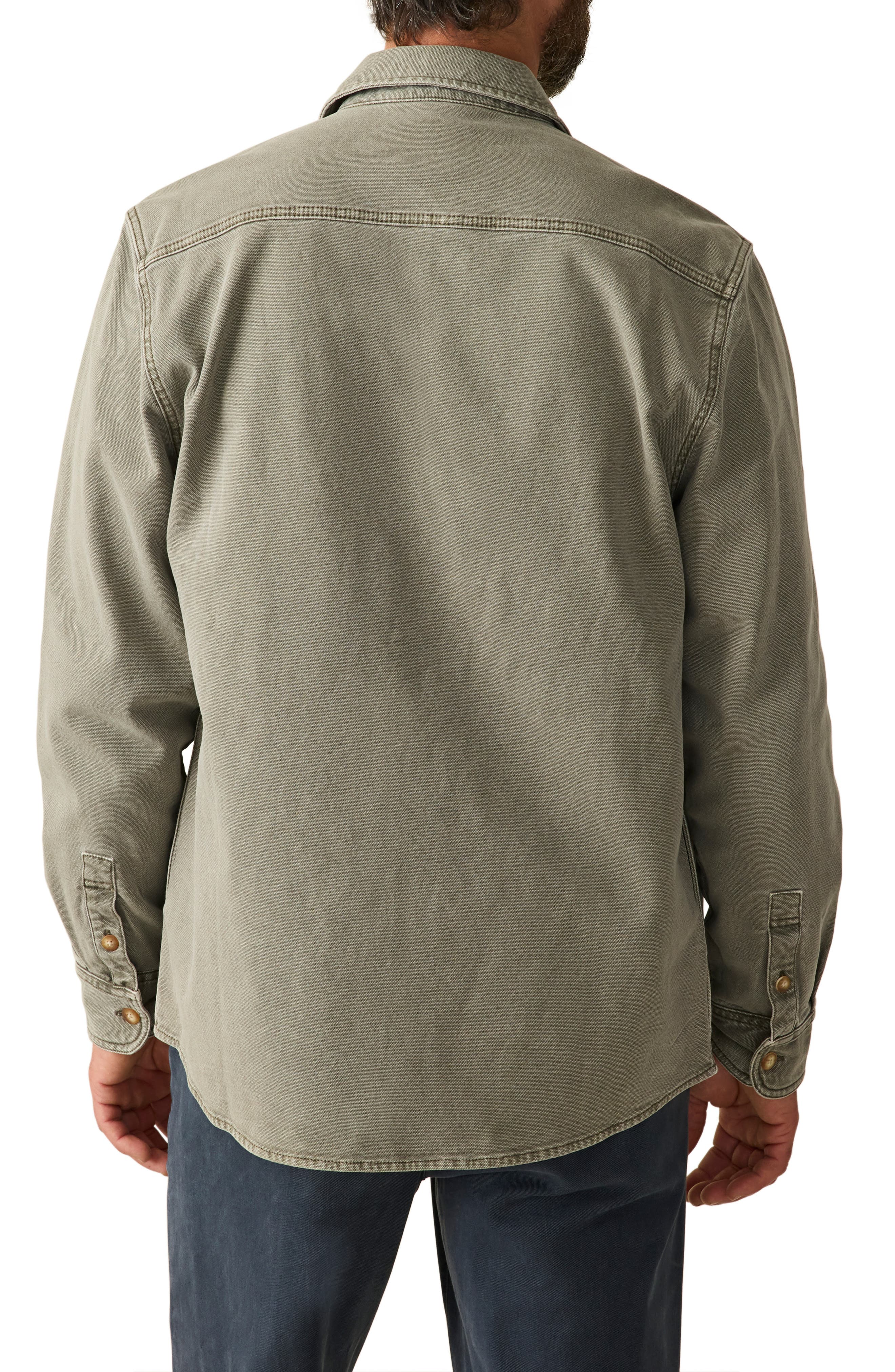 Sunwashed Stretch Canvas Button-Up Shirt Jacket - image 2