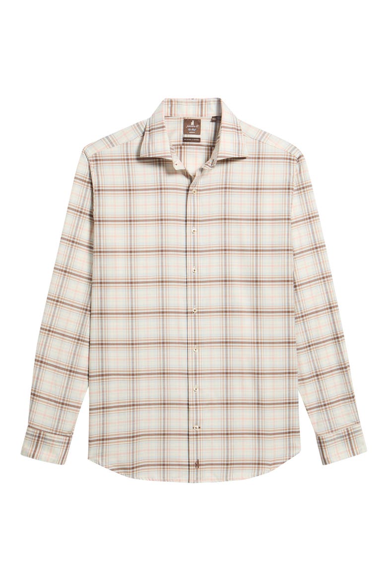 Palisades Plaid Stretch Cotton Shirt, Alternate, color, CORK