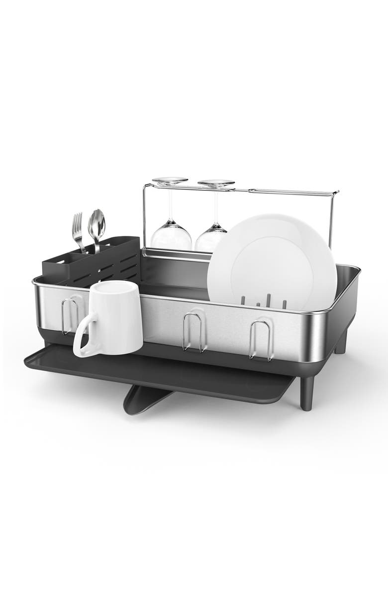 simplehuman steel frame dishrack, Main, color, Grey
