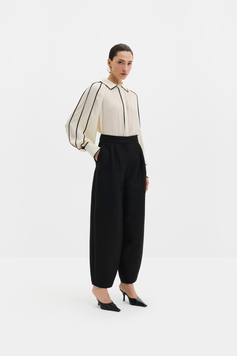 Bea Contrast Edge Chiffon Blouse, Alternate, color, Vanilla