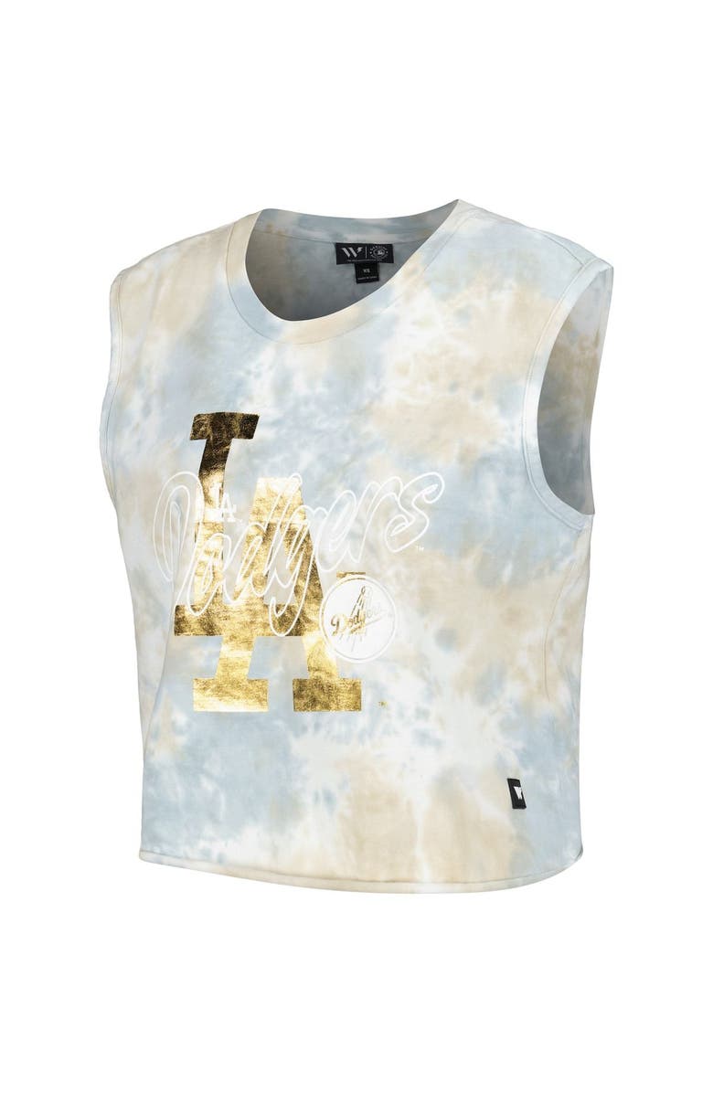 THE WILD COLLECTIVE Women's The Wild Collective White Los Angeles Dodgers Washed Muscle Tank Top, Alternate, color, White