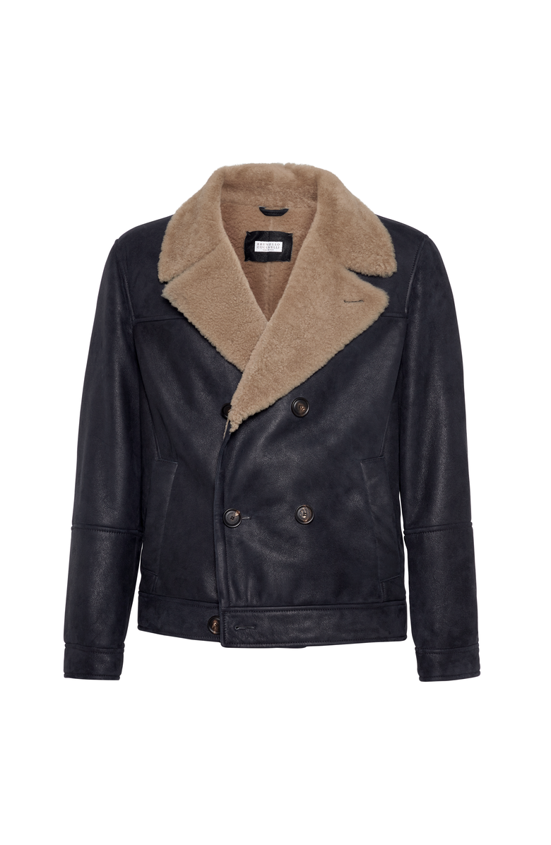 Brunello Cucinelli Shearling jacket, Main, color, Black