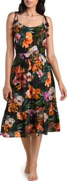 La Blanca Tropical Hideaway Tie Strap Cover-Up Midi Dress